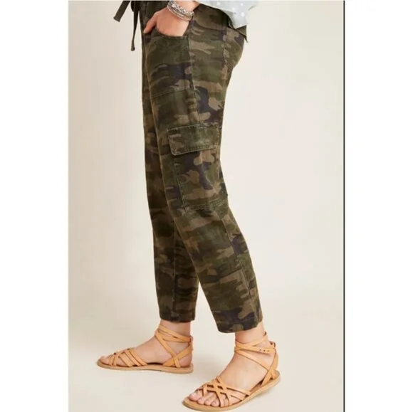 SANCTUARY X Anthropologie Discoverer Linen Camo Cargo Pants Size XS - Picture 16 of 16